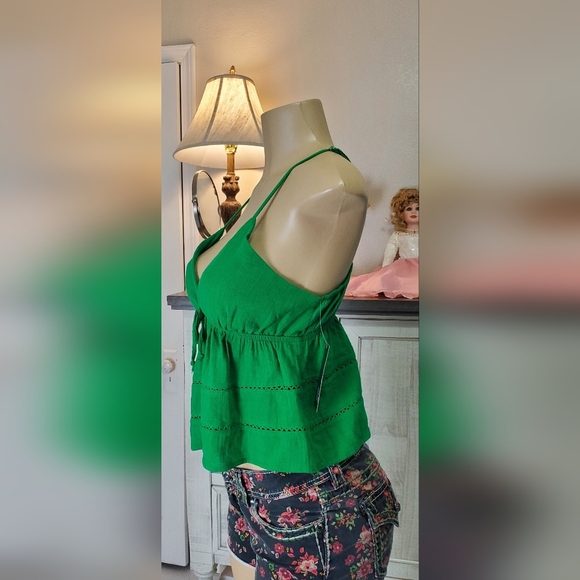 Green Spaghetti Strap Top - Picture 2 of 5